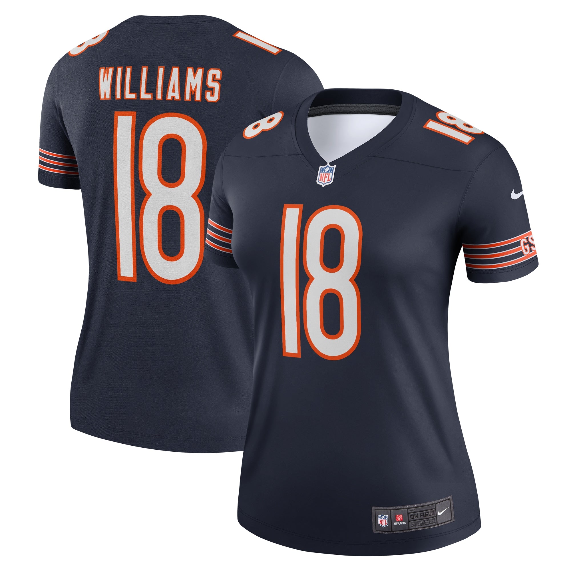 Caleb Williams Chicago Bears Nike Women's Alternate Legend Player Performance Top - Orange/Navy - Image 5