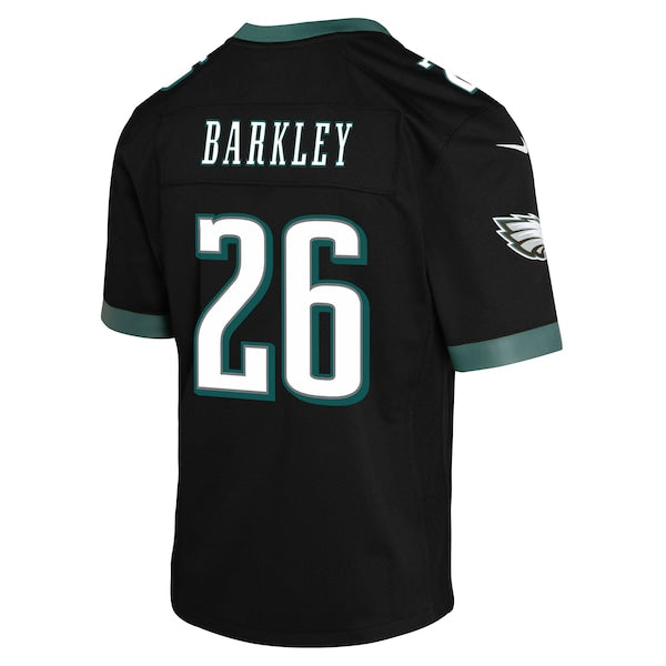 Saquon Barkley Philadelphia Eagles Nike Youth Alternate Game Jersey - Black/Kelly Green/Green/White - Image 4