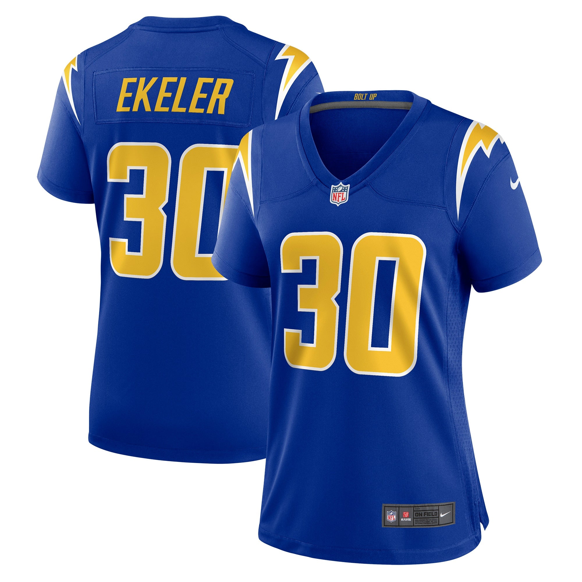 Austin Ekeler Los Angeles Chargers Nike Women's Game Jersey - White/Navy/Royal - Image 8