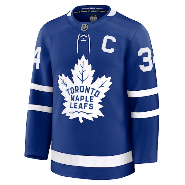 Auston Matthews Toronto Maple Leafs Captain Patch Home Premium Jersey - Blue/Black - Image 4