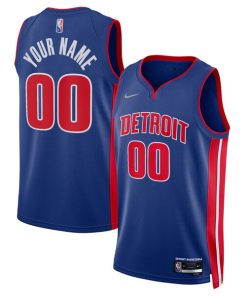 Detroit Pistons Nike 2021/22 Diamond Swingman Custom Jersey - Icon Edition - Blue