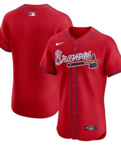 Alternative view of Atlanta Braves Nike Alternate Elite Jersey - Red/Navy/White