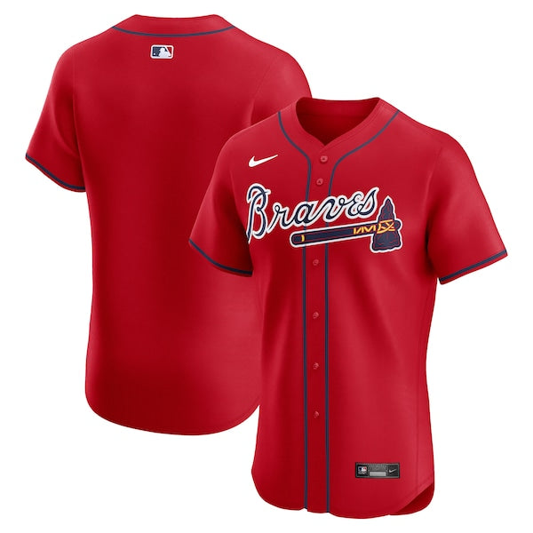 Atlanta Braves Nike Alternate Elite Jersey - Red/Navy/White - Image 2