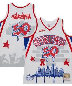 Philadelphia 76ers x Tats Cru Hardwood Classics Fashion Jersey - White