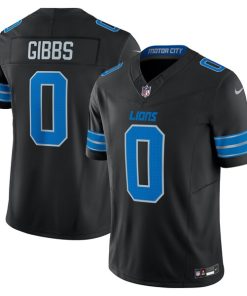 Alternative view of Jahmyr Gibbs Detroit Lions Nike 2nd Alternate Vapor F.U.S.E. Limited Jersey - Black/Blue/White