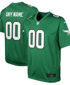 Philadelphia Eagles Nike Youth Alternate Custom Game Jersey - Kelly Green
