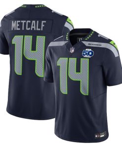 DK Metcalf Seattle Seahawks Nike 50th Season Vapor F.U.S.E. Limited Jersey - College Navy
