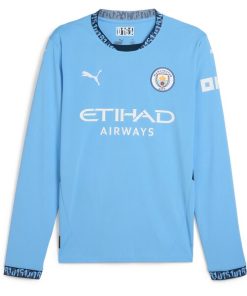Alternative view of Manchester City Puma 2024/25 Home Replica Long Sleeve Jersey - Light Blue