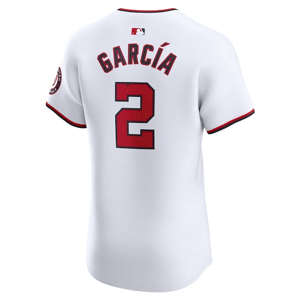 Luis Garcia Washington Nationals Nike Home Elite Player Jersey - White - Image 3