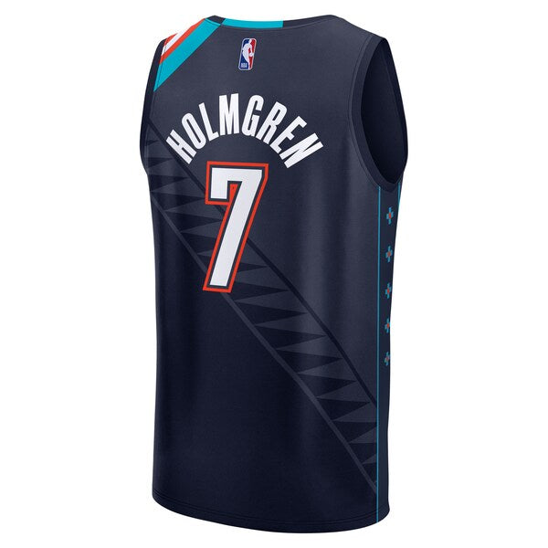 Chet Holmgren Oklahoma City Thunder 2025/26 City Edition Fast Break Jersey - Navy - Image 3