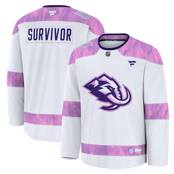Utah Mammoth Hockey Fights Cancer Survivor Practice Jersey - White