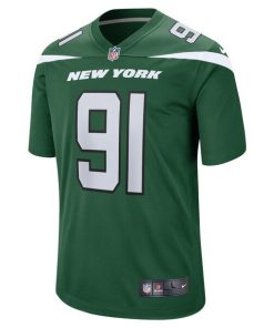 Alternative view of John Franklin-Myers New York Jets Nike Game Jersey - Gotham Green