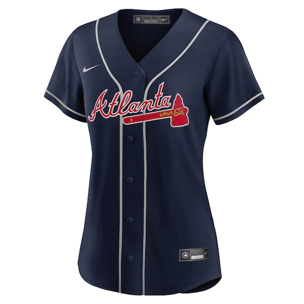 Ronald Acuna Jr. Atlanta Braves Nike Women's Alternate Replica Player Jersey - Navy/White - Image 3