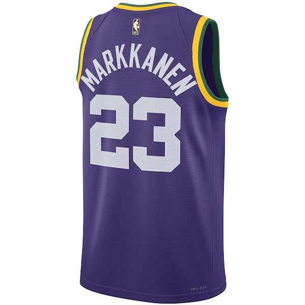 Lauri Markkanen Utah Jazz Nike Unisex 2023/24 Swingman Replica Jersey - Classic Edition - Purple - Image 3