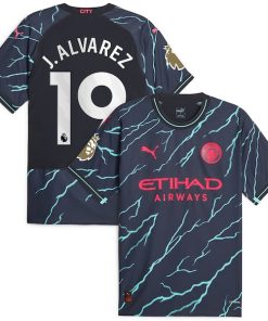 Juli¨¢n ¨¢lvarez Manchester City Puma 2023/24 Third Authentic Player Jersey - Navy