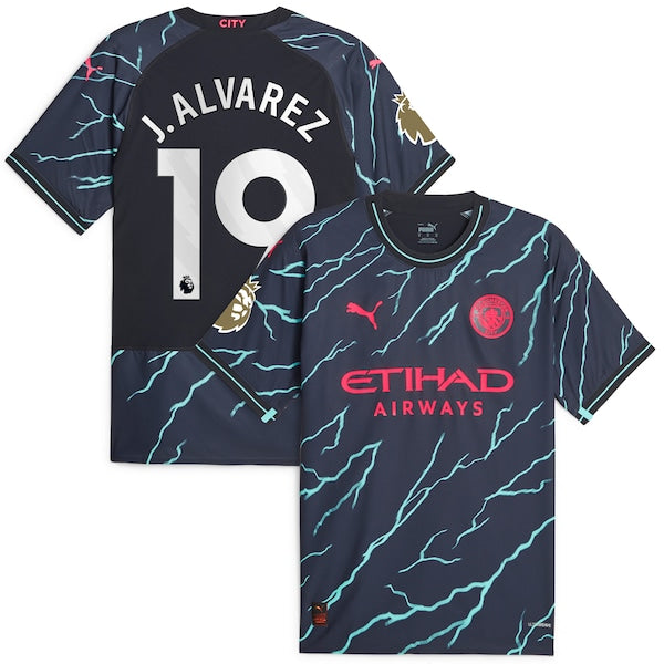 Juli¨¢n ¨¢lvarez Manchester City Puma 2023/24 Third Authentic Player Jersey - Navy