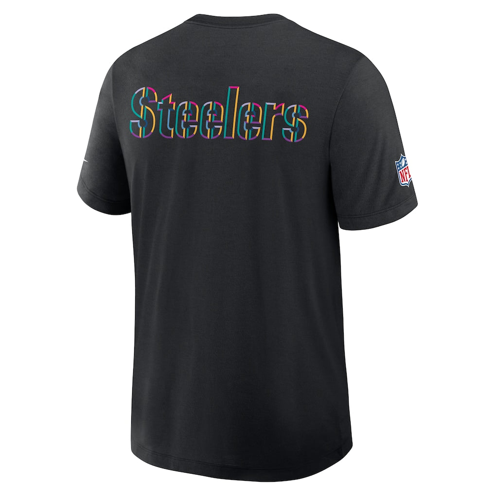 Pittsburgh Steelers Nike 2025 NFL Crucial Catch Tri-Blend Dri-FIT T-Shirt - Black - Image 3