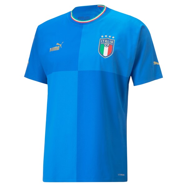 Italy National Team Puma 2022/23 Home Authentic Blank Jersey - Blue - Image 2