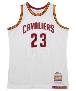 Alternative view of LeBron James Cleveland Cavaliers  2015/16 Hardwood Classics Authentic Jersey - White