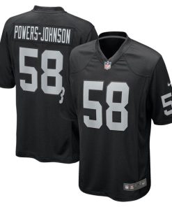 Alternative view of Jackson Powers-Johnson Las Vegas Raiders Nike Team Game Jersey -  Black