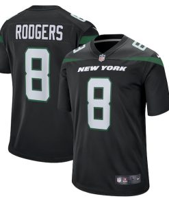 Aaron Rodgers New York Jets Nike Youth Game Jersey - Black/Green/White