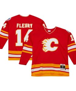 Theoren Fleury Calgary Flames  1988/89 Blue Line Player Jersey - Red