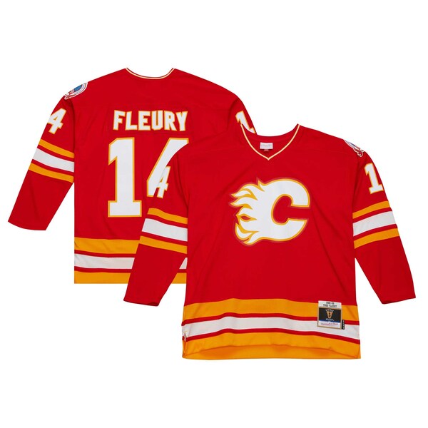 Theoren Fleury Calgary Flames 1988/89 Blue Line Player Jersey - Red