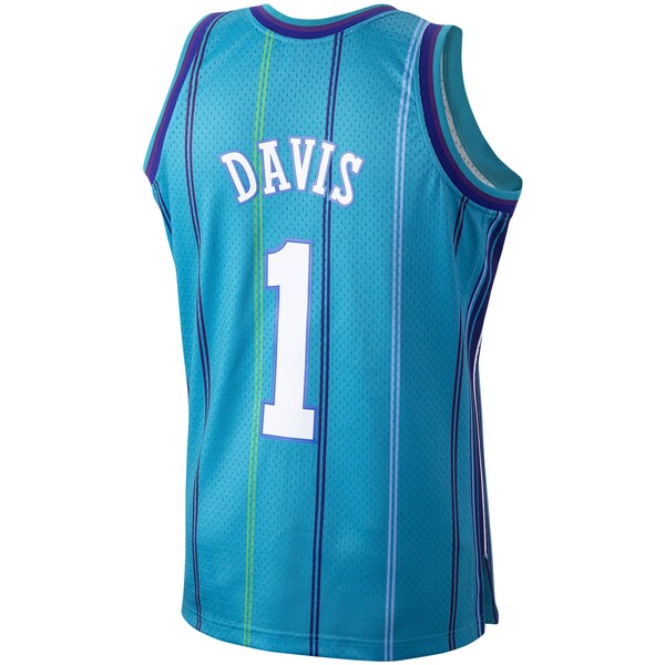 Baron Davis Charlotte Hornets 1999/00 Hardwood Classics Swingman Jersey - Teal - Image 3