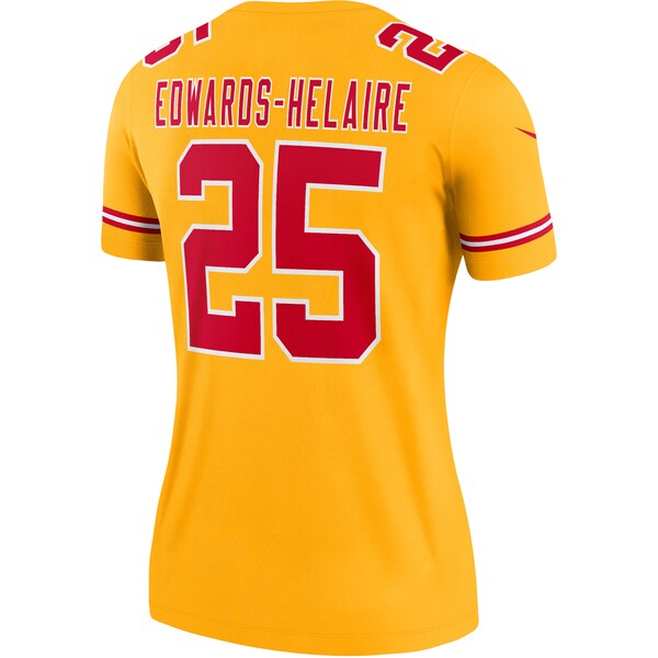 Clyde Edwards-Helaire Kansas City Chiefs Nike Women's Inverted Legend Jersey - Gold - Image 3