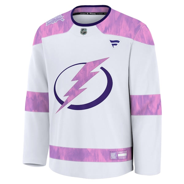 Tampa Bay Lightning 2024 Hockey Fights Cancer Practice Jersey - White - Image 2