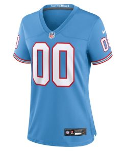 Alternative view of Tennessee Titans Nike Women's Oilers Throwback Custom Game Jersey - Light Blue