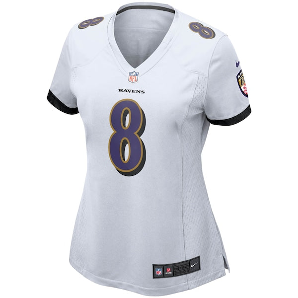 Lamar Jackson Baltimore Ravens Nike Women's Game Jersey - White/Black/Purple - Image 3