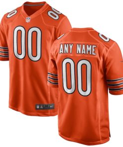 Alternative view of Men's Chicago Bears Nike Alternate Custom Game Jersey - Orange/White/Navy