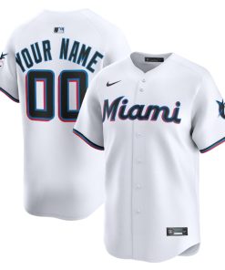 Miami Marlins Nike Youth Home Custom Limited Jersey - White