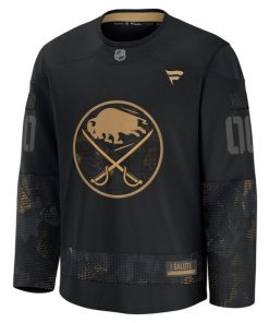 Alternative view of Buffalo Sabres  2024 Military Appreciation Personalized Long Sleeve Practice Jersey - Black