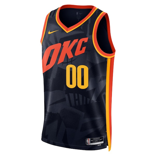 Oklahoma City Thunder Nike Unisex 2023/24 Custom Swingman Jersey - Navy - City Edition - Image 2