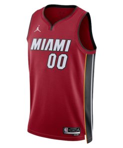 Alternative view of Miami Heat Jordan Brand Unisex 2022/23 Swingman Custom Jersey - Statement Edition - Red