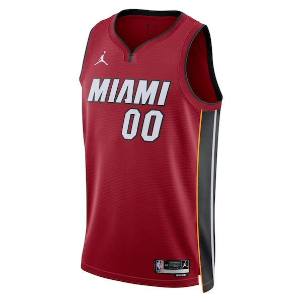Miami Heat Jordan Brand Unisex 2022/23 Swingman Custom Jersey - Statement Edition - Red - Image 2
