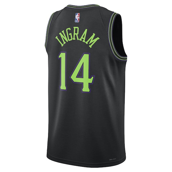 Brandon Ingram New Orleans Pelicans Nike Unisex 2023/24 Swingman Jersey - Black - City Edition - Image 3