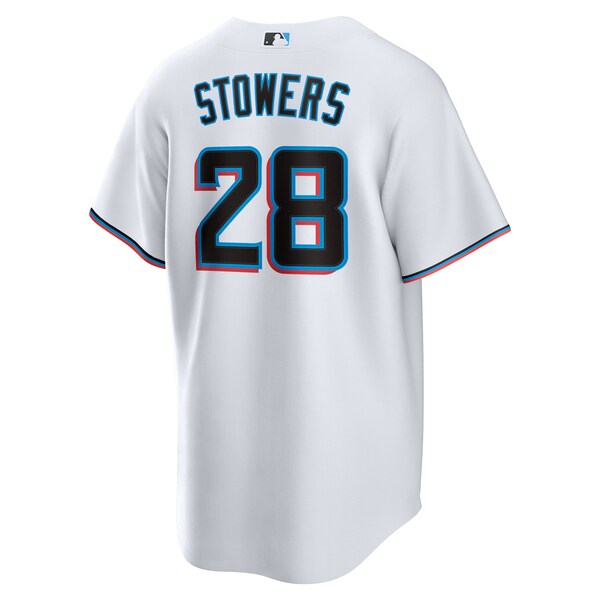 Kyle Stowers Miami Marlins Nike Youth Home Replica Jersey - White - Image 3
