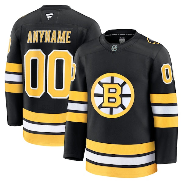 Boston Bruins Home Premium Custom Jersey - Black/White