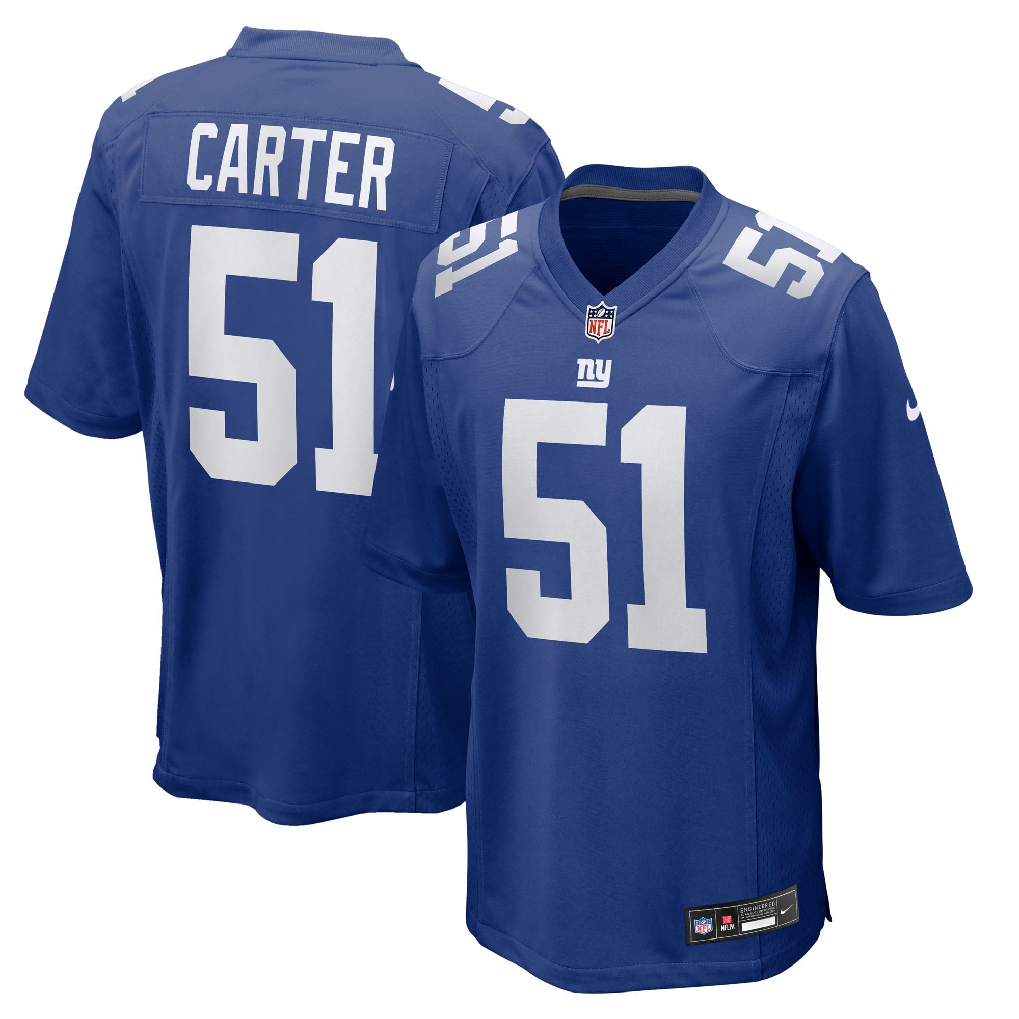 Abdul Carter New York Giants Nike First Round Pick Game Jersey - White/Red/Royal - Image 6