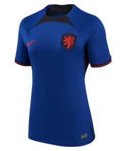Alternative view of Netherlands National Team Nike Women's 2022/23 Away Breathe Stadium Replica Blank Jersey - Royal