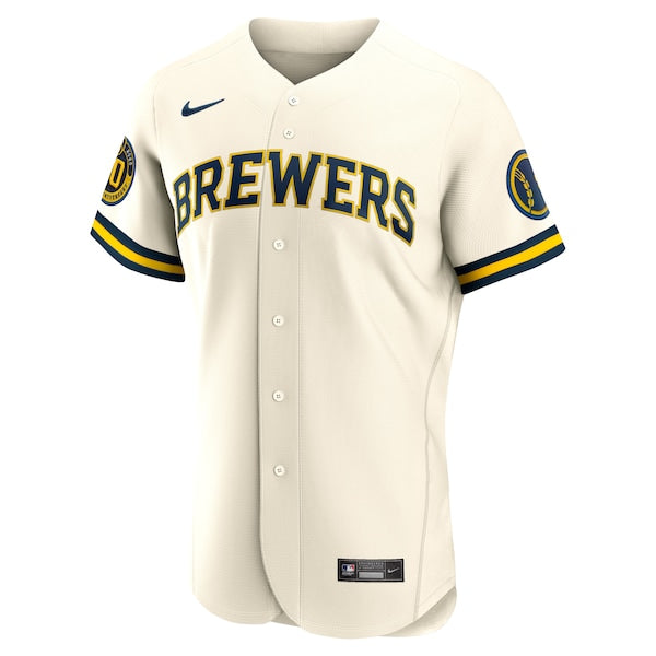 Milwaukee Brewers Nike Home Authentic Team Jersey - Cream - Image 2