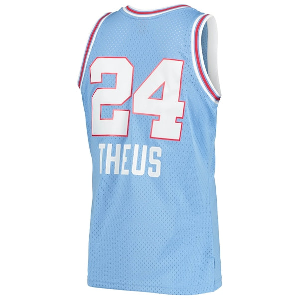 Reggie Theus Sacramento Kings 1985/86 Hardwood Classics Swingman Jersey - Light Blue - Image 3