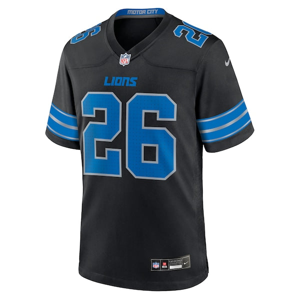 Jahmyr Gibbs Detroit Lions Nike 2nd Alternate Game Jersey - Black - Image 2
