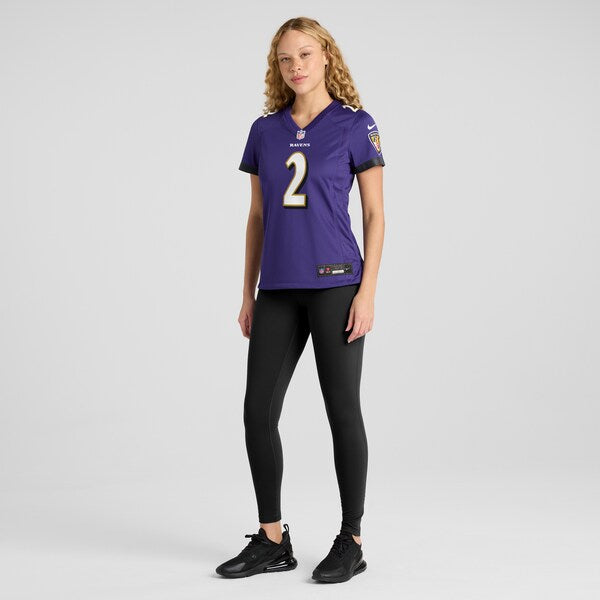 Nate Wiggins Baltimore Ravens Nike Women's Game Jersey - Purple - Image 7