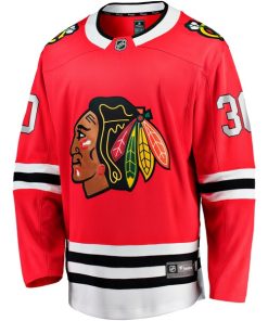 Alternative view of Spencer Knight Chicago Blackhawks  Home Breakaway Jersey - Red