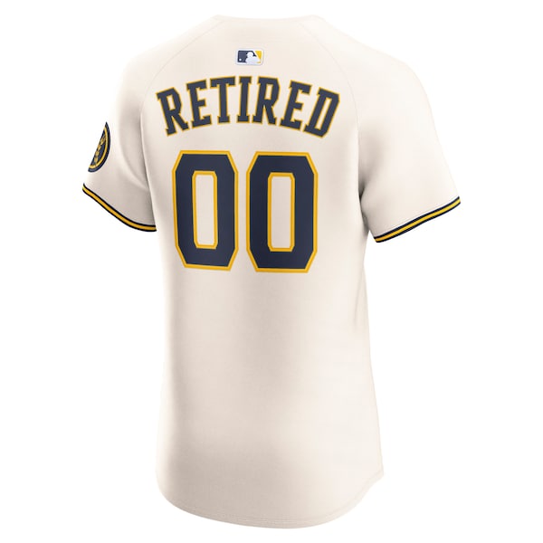 Milwaukee Brewers Nike Home Elite Pick-A-Player Retired Roster Jersey - Cream - Image 3