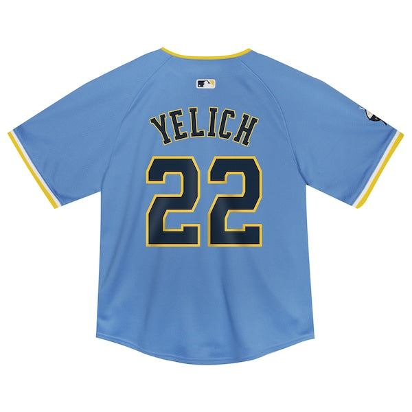 Christian Yelich Milwaukee Brewers Nike Toddler City Connect Limited Player Jersey - Powder Blue - Image 3